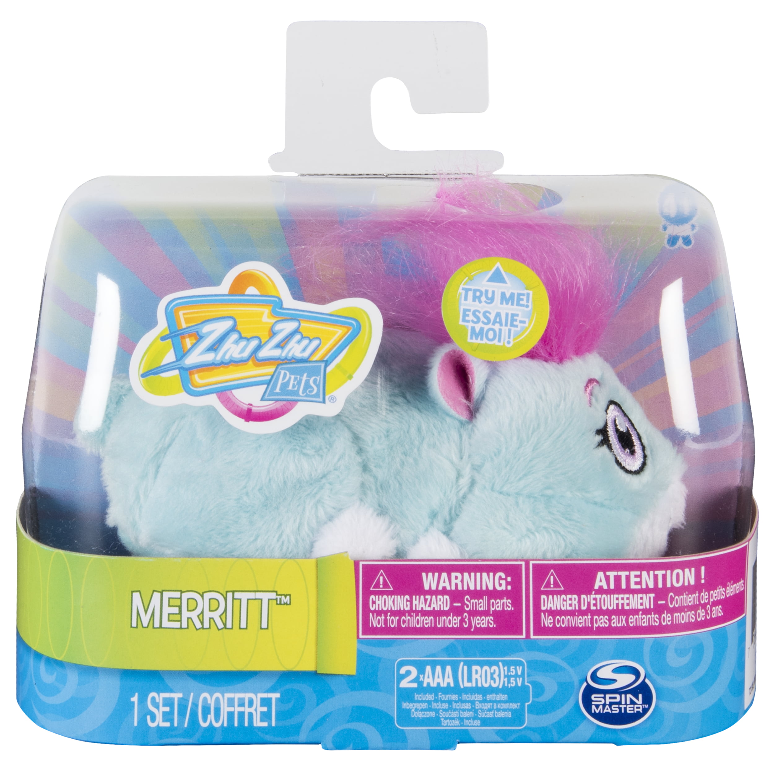 Zhu Zhu Pets Pajama Party Merritt 4” Hamster Toy with Sound and Movement 