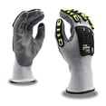 thumbnail image 1 of 10-Pack of Cordova 7736S OGRE-CR 13-Gauge, Salt & Pepper HPPE Shell Work Gloves, TPR Protectors, Gray Polyurethane Palm Coating, ANSI Cut Level A2, Small, 1 of 5