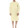 thumbnail image 1 of Birdeem Mens Muslim Robe Set Arab Middle Robe Long Sleeve Standing Neck Pocket Button Casual Robe, 1 of 7