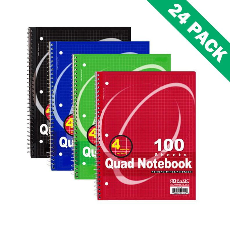 Ruled Spiral Notebook, Case Of 24 Quad Ruled Composition Notebooks