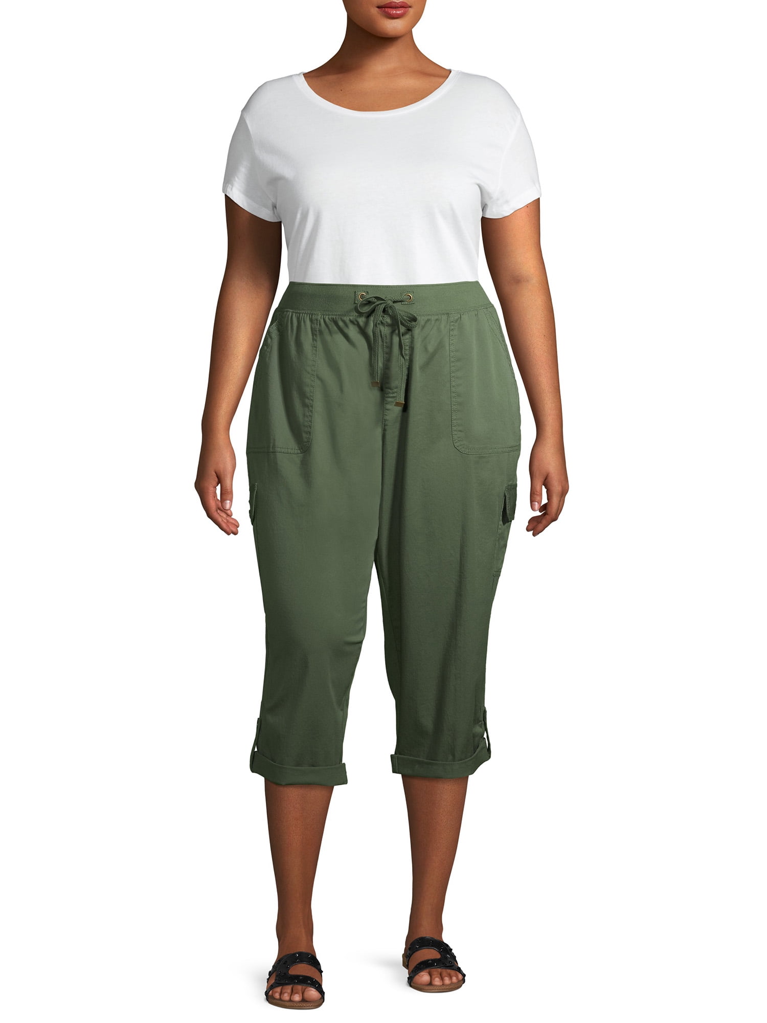 terra & sky women's plus cargo capri