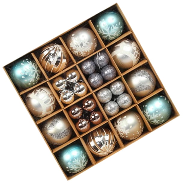 Juego de 40 adornos navideños de bolas para colgar en el árbol de Navidad. Estilo D