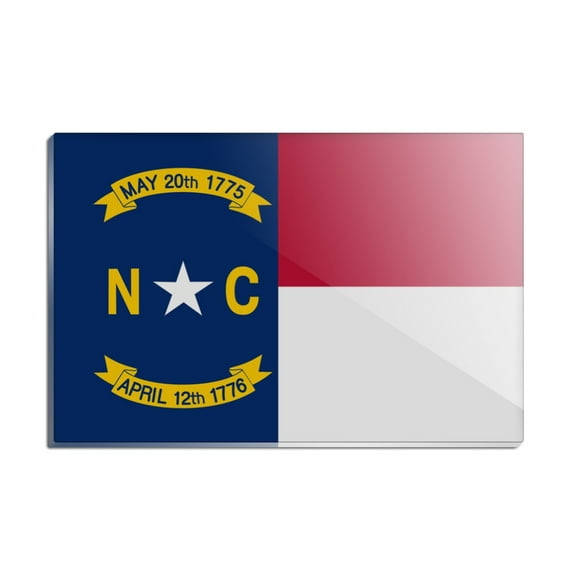 North Carolina State Flag Rectangle Acrylic Fridge Refrigerator Magnet