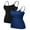 Bla/Klein Blue, variant on Charmo Women's Cotton Basic Casual Long Camisole Adjustable Spaghetti Strap Built in Bra Tank Top 2 Pack
