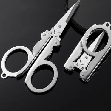 2Pcs Safety Folding Scissors, Portable Stainless Steel Scissor Foldable Pocket Badge Scissor Travel Scissors Tiny Retractable Cutter Office Home Sewing Nurse Accessories P 174788244