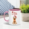 thumbnail image 4 of Merry Christmas Goldendoodle Santa Hat Xmas Tree Winter Holiday 11oz Accent Two-tone Mug Doodle Dog Lover Gifts Idea Coffee Tea Cup - 01013, 4 of 5