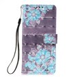 thumbnail image 3 of SaniMore for Samsung Galaxy S21 FE 6.4" Magnetic Flip Wallet Case, PU Leather Case with Card Slot & Kickstand Wrist Strap Shockproof Protective Case for Men Ladies, Blue Flower, 3 of 6