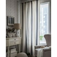 thumbnail image 2 of Nvzi Cotton Linen Striped Window Curtain Farmhouse Country Style Room Darkening Rod Pocket Curtain Panel for Bedroom Living Room, 1 Piece (Navy,59"x87"), 2 of 5
