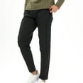 thumbnail image 4 of WRKEKC Cargo Pants for Men Winter Warm Fleece Lined Solid Color Elastic Waist Drawstring Outdoor Sport Trousers, 4 of 9