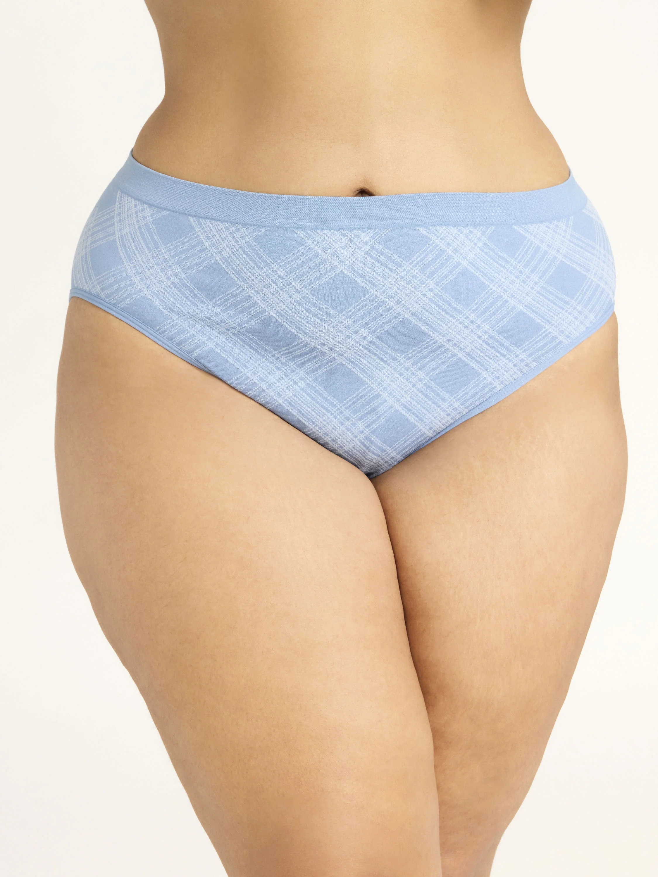 Joyspun Women's Seamless High Cut Panties, 6-Pack, Sizes XS-XXXL