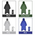 thumbnail image 2 of TOMSHOO Poncho de Pluie Extérieur Personnalisable avec Bord Étendu, Capuche Réglable et Poche avant - Vert Armée, Léger et Imperméable pour Camping, Randonnée et Voyage, 2 of 6