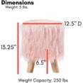 thumbnail image 5 of BirdRock Home Faux Fur Foot Stool Ottoman with Wood Legs - Pink, 5 of 9