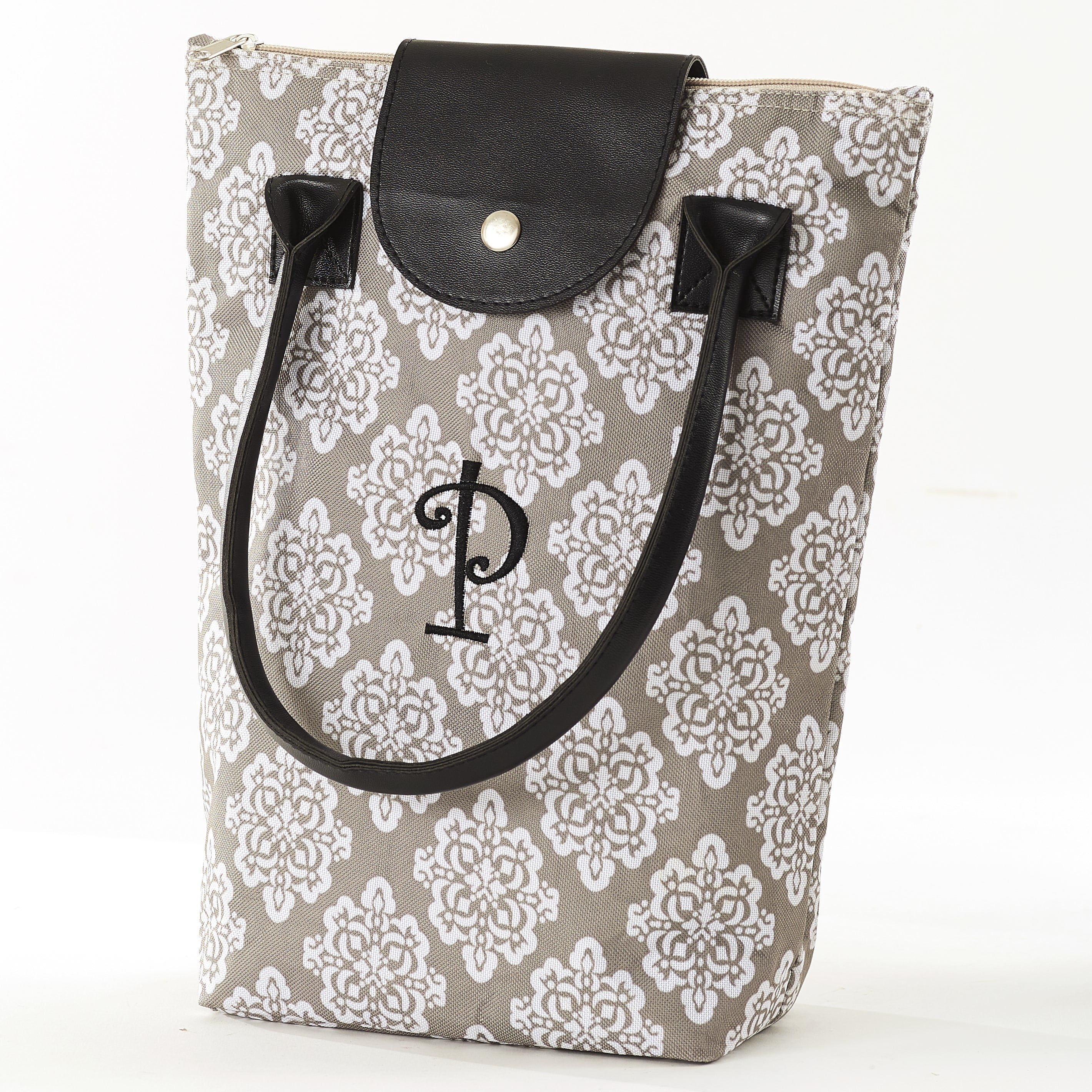 monogrammed wine tote