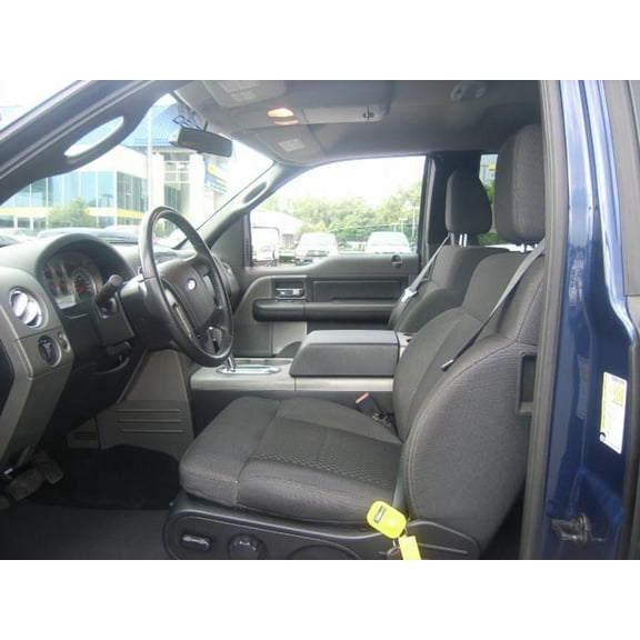 F365 2004-2008 Ford F150 Xcab Exact Fit Seat Covers Front Bucket Seats with Adjustable Headrests and Integrated Seat Belts in Gray Velour