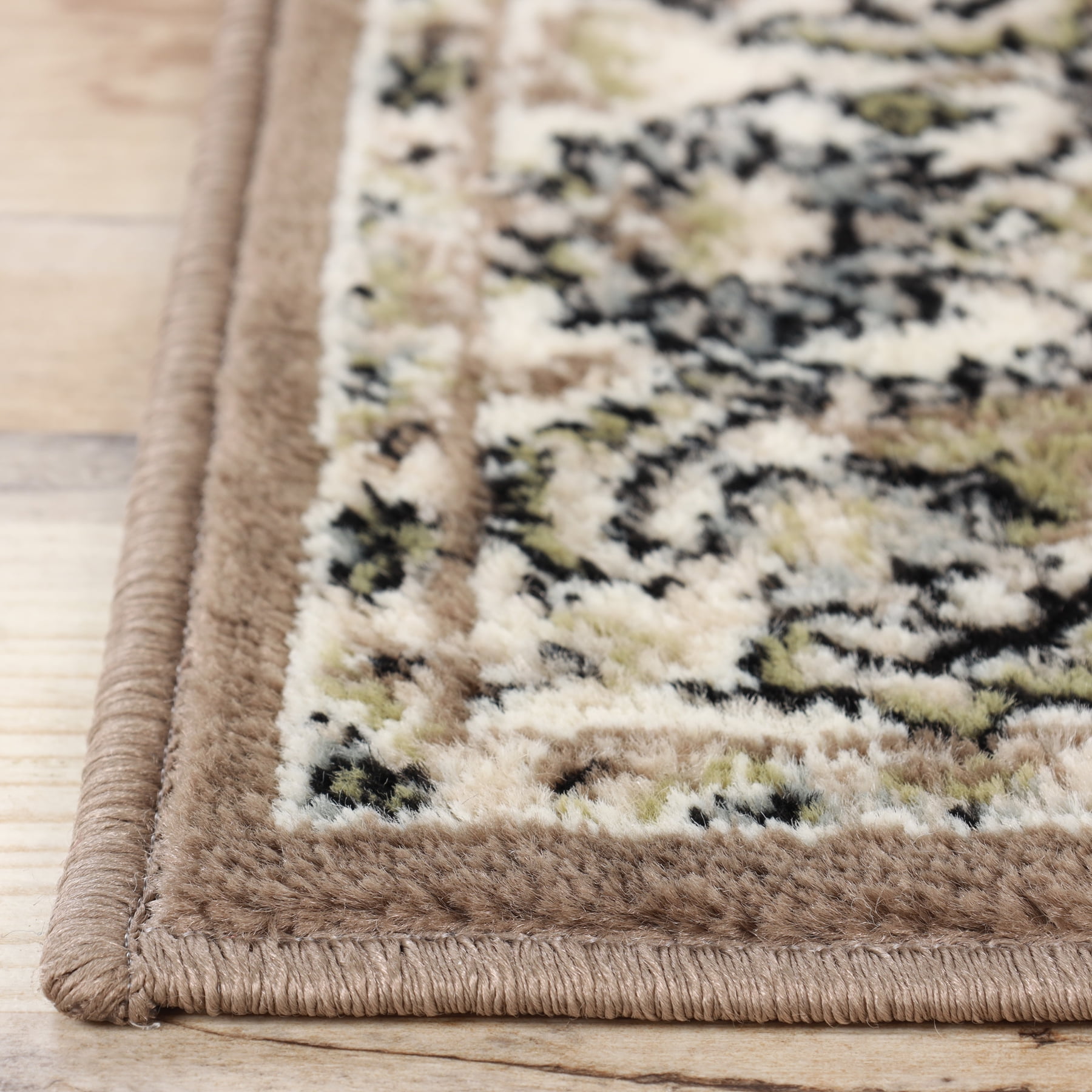 Superior Lille Traditional Floral Indoor Runner Rug, Brown, 5' x 8'
