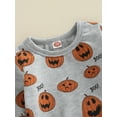 thumbnail image 5 of Toddler Baby Boys Girls Halloween Outfits Pumpkin Boo Long Sleeve Sweatshirt Tops Drawstring Pants Set Fall Winter Clothes, 5 of 8