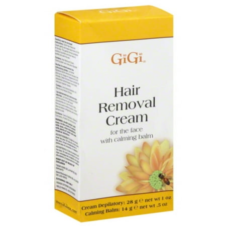 GiGi Hair Removal Cream for The Face, 1 oz & Calming Balm .5 (Best Pubic Hair Removal Cream)