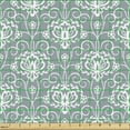 thumbnail image 2 of Ambesonne Grey Fabric by the Yard Upholstery, Flora Lace Monochrome Pattern, 5 Yards, Pale Slate Blue and White, 2 of 5