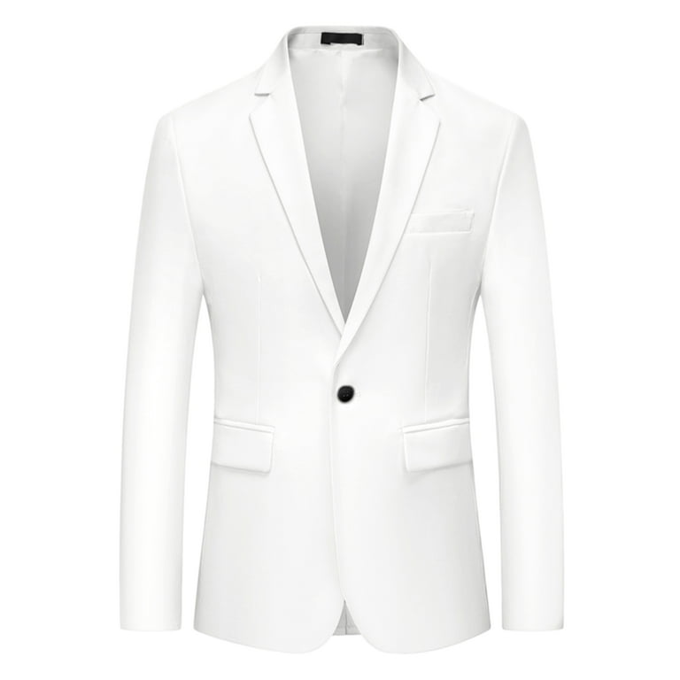 【2plan】Suare single blazer Unique Bargains Men's Slim Fit Blazer Single Breasted One