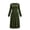 Army Green, variant on Womens Long Sleeve Midi Dresses with Pockets Fall Winter Gathered Waist Crew Neck Casual Swing A Line Dresses with Pockets Black XL