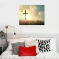 thumbnail image 5 of Nawypu Home Decor Dove of Peace Crosses Canvas Print Wall Art for Bedroom Home Holy Light Christ Spiritual Religion Picture Artwork Rest Room Study Room Wall Decor Frame Rustic Grassland, 5 of 6