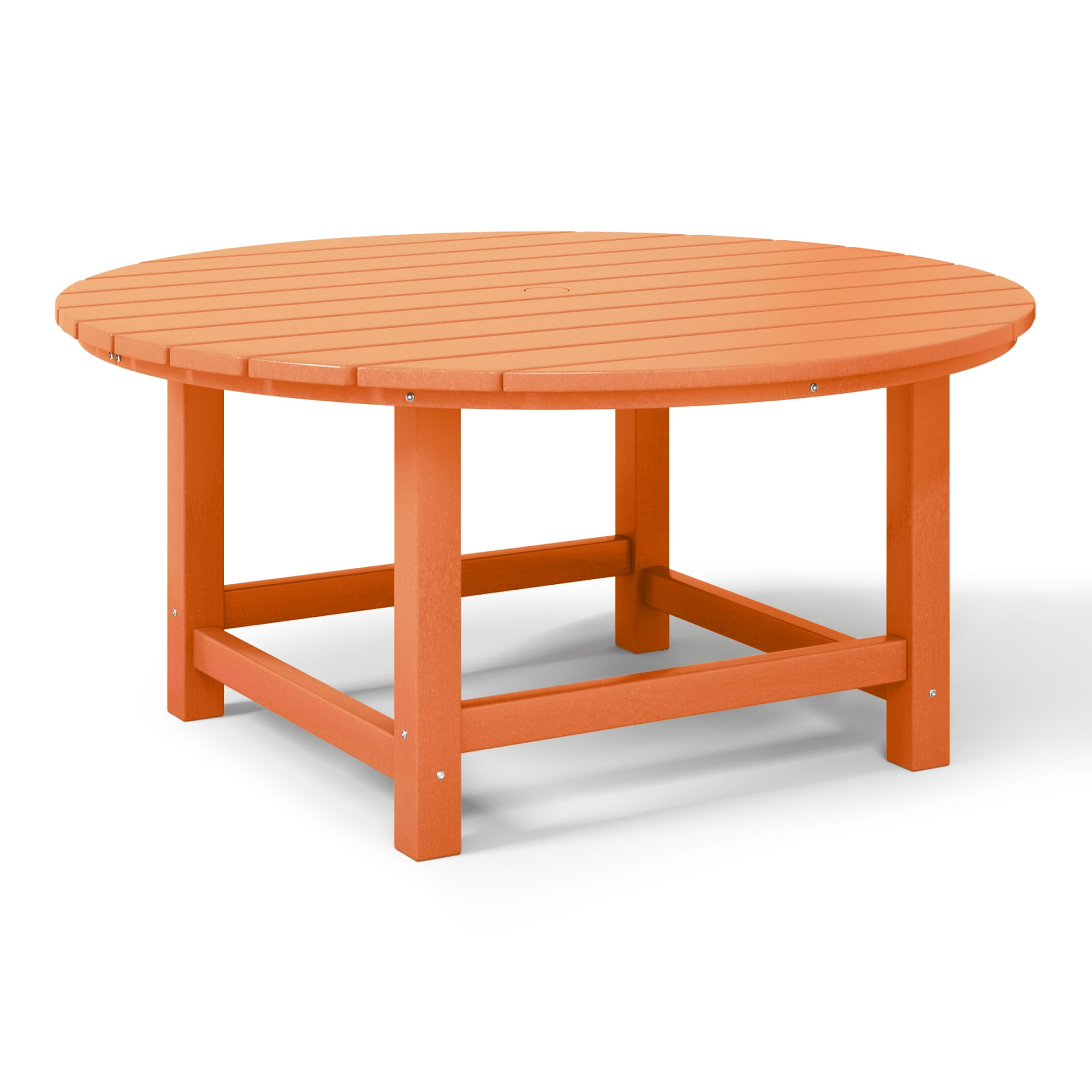 WestinTrends Malibu Low Outdoor HDPE Round Patio Coffee Table, Orange