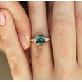 thumbnail image 4 of Sapphire engagement ring, Unique teal sapphire Bicolor green blue ring 925Silver yellow gold Plated Ring Gift For Love, 4 of 4