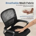 thumbnail image 3 of Silla de escritorio DUMOS ergonómica con respaldo medio y soporte lumbar, color negro, 3 of 5