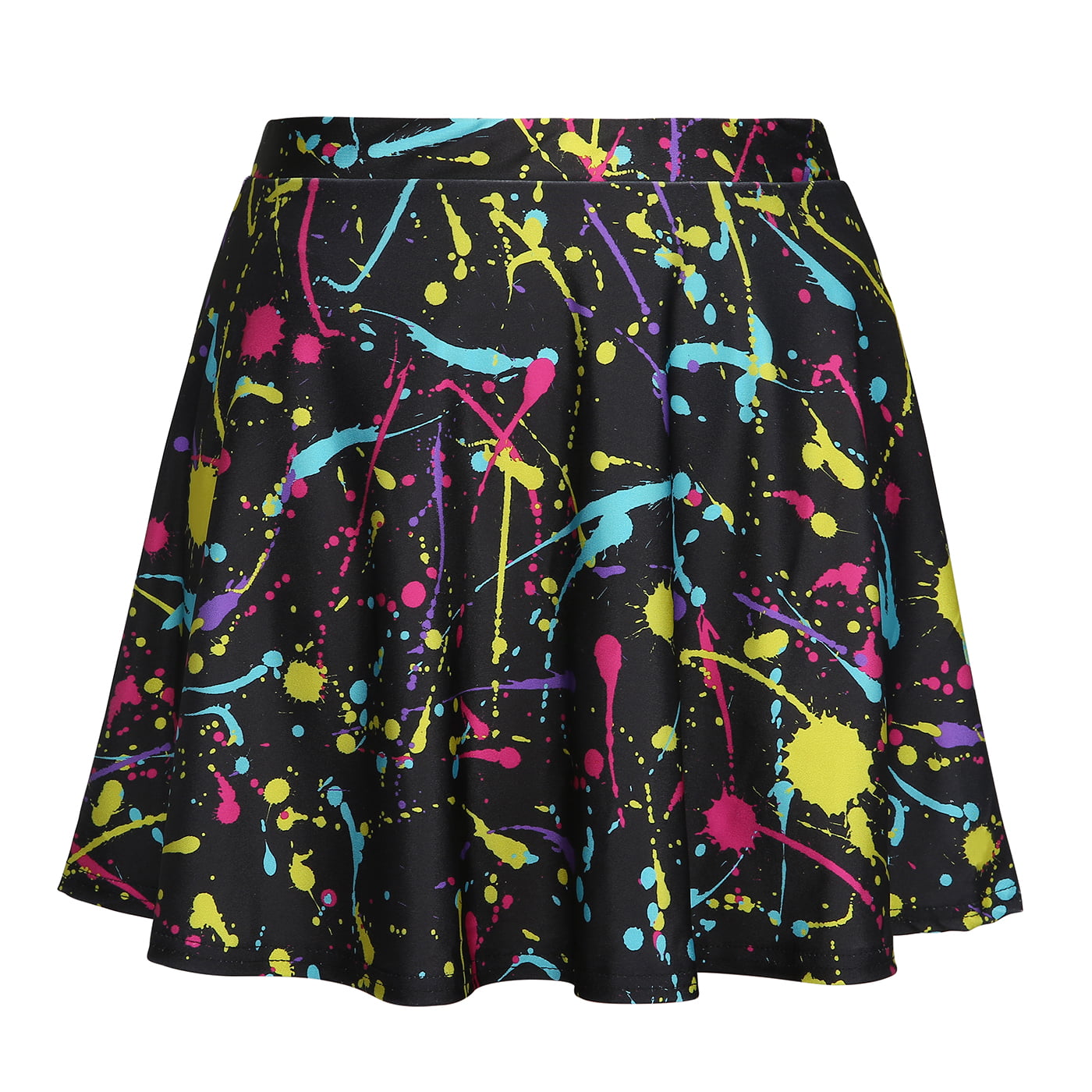 HDE Skirts for Women High Waist Mini Skater Skirt Casual Flared Printed Skirt 