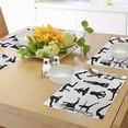 thumbnail image 4 of Ambesonne Yoga Place Mats Set of 4, Asanas Forms Wellness, Standard Size, Black White, 4 of 6