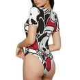 thumbnail image 3 of The Xecao Cute Dog Women's Crew Neck Body Suit, a short-sleeved bodysuit and basic swimsuit, both comfort and style for dating and daily life, 3 of 9
