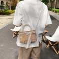 thumbnail image 3 of Bolso cruzado con cordón de cesta de perlas de encaje tejido retro para mujer (A) Tmvgtek Oficina Multiescena Multifunción, 3 of 9