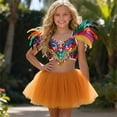 thumbnail image 2 of DGQPLPD Girls Ballet Performance Tutu Skirt Four Layer Soft For Stage Shows And National Dance Gold 3-5 Years, 2 of 5