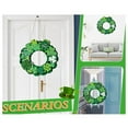 thumbnail image 4 of VOTRUDI Spring Saint Patrick's Day Front Door Wreath,St. Patrick's Day Wreaths for Front Door,Shamrocks Wooden Plaques Wreath St. Paddy's Day Decorations,12x11in，Green, 4 of 9