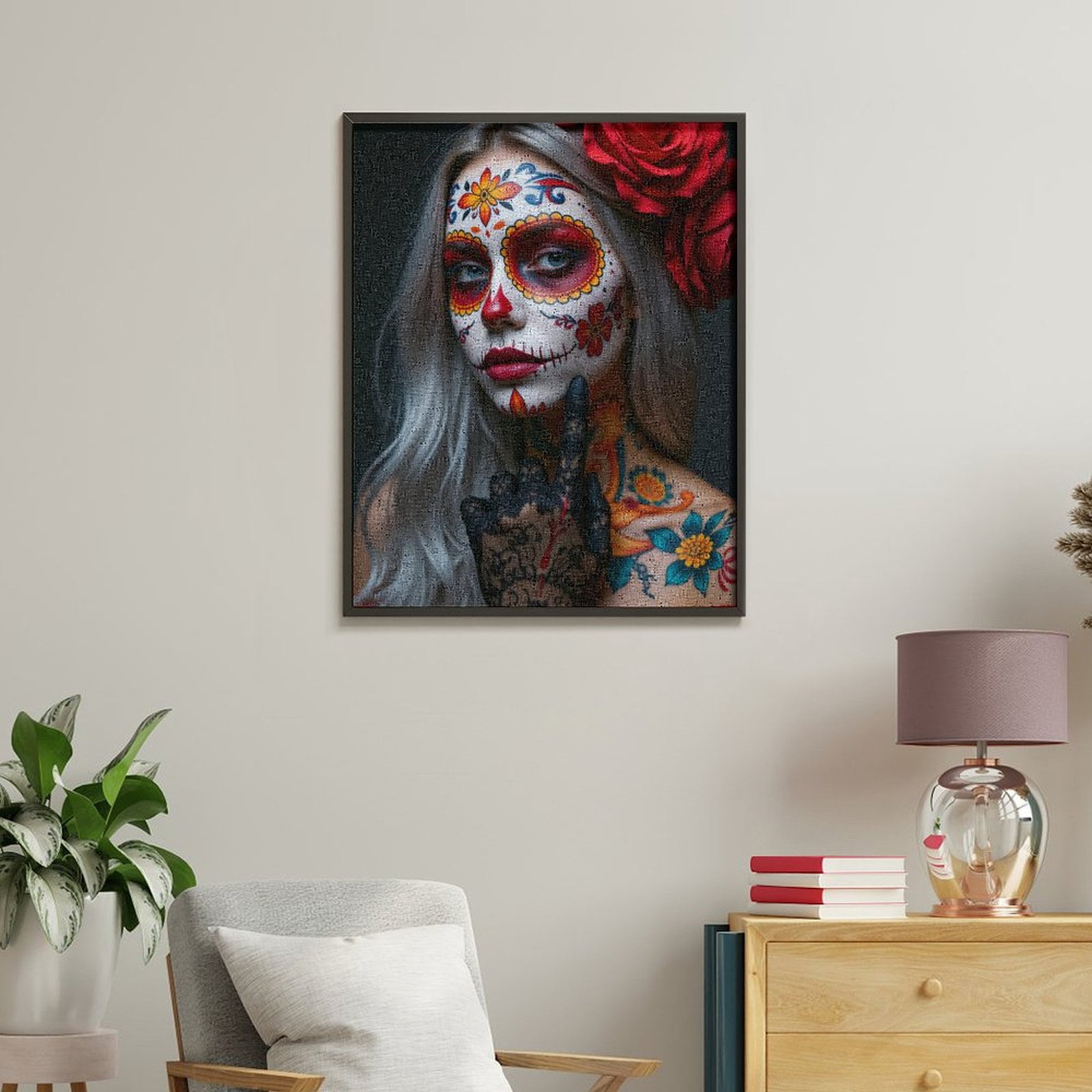 Paint By Numbers Kit for Adults Beginner - Colorful Face Paint Floral Art DIY Canvas Painting Kits for Adults, Frameless Paint By Number for Adults for Home Wall Decor 16x20 Inch