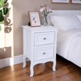 thumbnail image 3 of Tcbosik 2-Drawer Nightstand, Bedside Table with Storage, End Table for Small Space, Living Room, Bedroom, White, 3 of 9