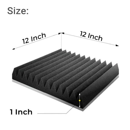 12Pcs 12''x12''x1'' Acoustic Panels Soundproof Studio Foam Sound ...