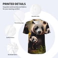 thumbnail image 3 of Lsque Forest Panda Pattern Mens Polo Golf Shirts Funny Graphics Shorts Sleeve Button Shirts Baseball T-shirt-X-Large, 3 of 7