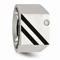thumbnail image 5 of White Stainless Steel Ring Band Men's Cubic Zirconia CZ, 5 of 7
