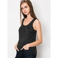 thumbnail image 2 of Made by Johnny Women's Casual Loose Fit Sleeveless Pleated Scoop Neck Tank Top XXL BLACK, 2 of 4