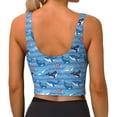thumbnail image 2 of Yiaed Blue Fish Print Ladies Waistcoat Women Sports Vest Vest Sports Women Sports Top Yoga Vest for women-Large, 2 of 8