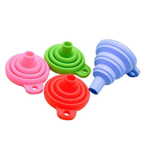 Embudo de silicona retráctil mini embudo plegable portátil de compresión de almacenamiento de suministros de cocina embudo de calidad alimentaria