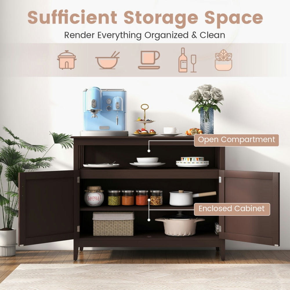 Finihen Kitchen Storage Cabinet, Buffet Sideboard, Modern Practical and Beautiful Wooden Kitchen Lockers with Large Storage Space, for Dining Room, Kitchen, Living Room, Brown Finihen Kitchen Storage Cabinet, Buffet Sideboard, Modern Practical and Beautiful Wooden Kitchen Lockers with Large Storage Space, for Dining Room, Kitchen, Living Room, Brown