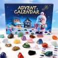 thumbnail image 4 of Calendario de Adviento navideño 2026 con fósiles de ágata cristalina natural, 24 piedras pulidas, incluyendo aventurina, citrina, cornalina y jaspe. Regalo educativo para niños. Juguete de cuenta, 4 of 8