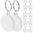thumbnail image 1 of 100 piezas de llavero circular transparente de acrílico en blanco con marco para fotos, llavero con anilla dividida para regalo, 1 of 5