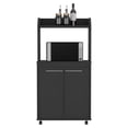 thumbnail image 2 of Kitchen Cart Totti, Double Door Cabinet, One Open Shelf, Two Interior Shelves, Black Wengue Finish, 2 of 5