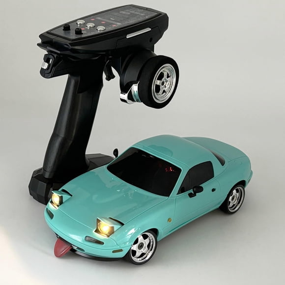 HLSFWDRIVE Voiture de Drift RC Échelle 1/18 Voiture de Drift LDRC avec Gyroscope Passe-Temps Voiture RC pour Adulte Dérive RWD Gyroscope 2.4 GHz Accélérateur Proportionnel Direction Métal