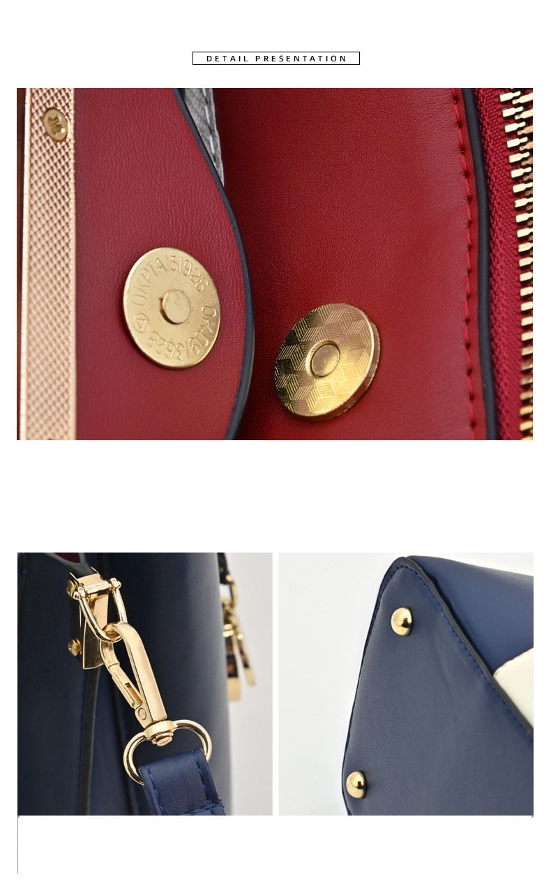Purses and Handbags for Women Pu Leather Contrast Color Crossbody Bags Trendy Tote Shoulder Bag Patchwork Designer Gift