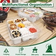 thumbnail image 4 of Divided Serving Tray with Lid and Handles 9 Compartments Snack Box Container Charcuterie Organizer Snackle Box Container for Candy,Nuts，Fruits,Snacks,3 Pack,White, 4 of 7
