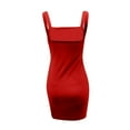 thumbnail image 5 of IROINNID Savings Wedding Guest Dresses for Women Evening Night Party Dress Causal Summer Solid Color Sleeveless Backless Mini Dress Trendy Formal Dress,Red, 5 of 6